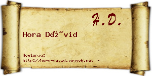 Hora Dávid névjegykártya
